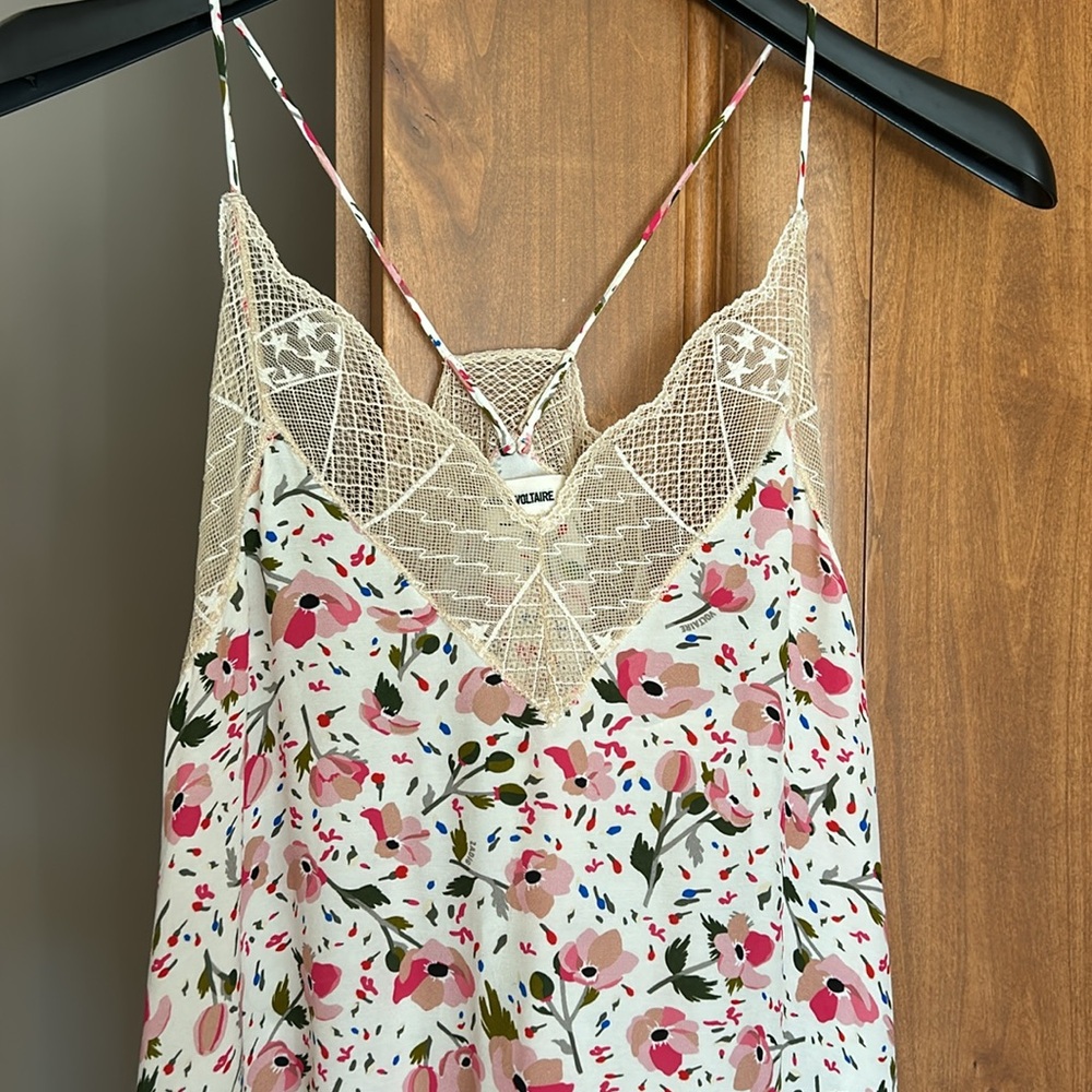 🇫🇷🇫🇷ZADIG & VOLTAIRE Paris Risty Anemone Floral Print Slip maxi hi low Dress - Picture 4 of 12